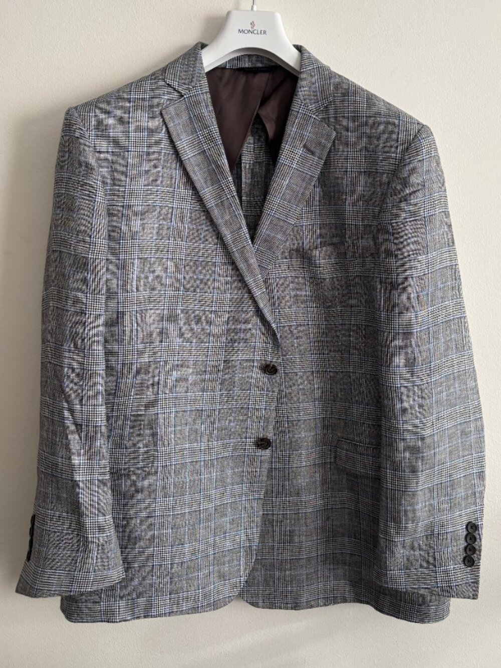 $1250 Brooks Brothers Unstructured Grey Glen Plaid Linen Sport Coat/ Blazer -48